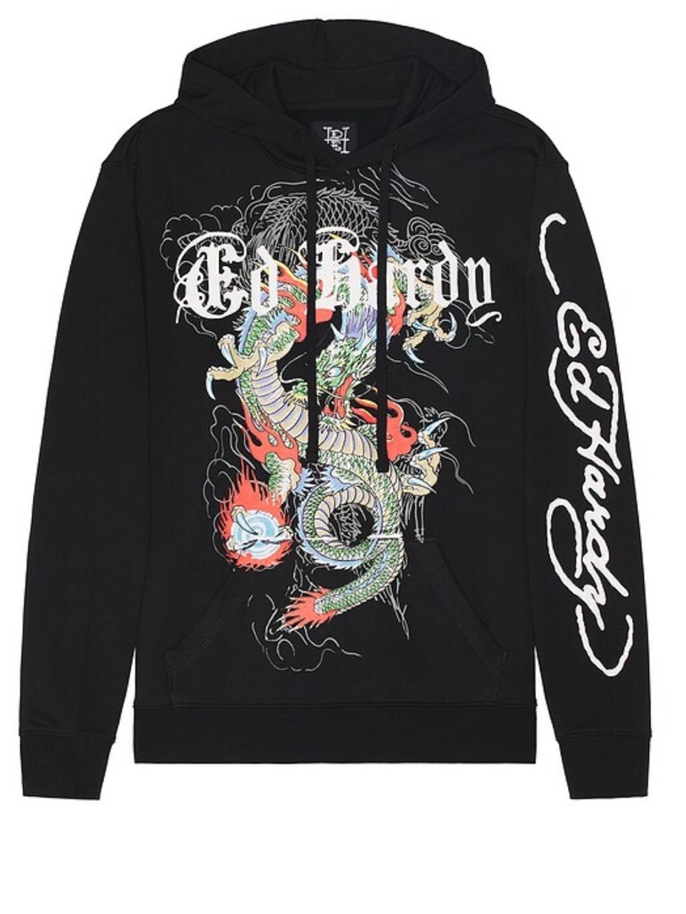 ED HARDY JAPAN DRAGON BLACK PULLOVER HOODIE